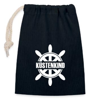 Küstenkind - Verschließbarer Geschenkbeutel aus Baumwolle (14x20cm) - Navy - Vorne