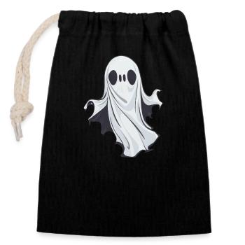 Halloween Ghost Ghost - Closable cotton gift bag (14x20cm) - black - Front