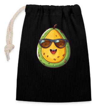 Kawaii Avocado Nerd: Intelligence saine - Sac cadeau en coton avec cordon (14 x 20 cm) - noir - Devant