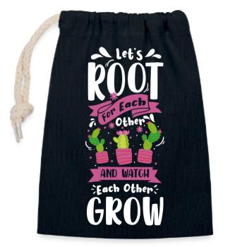 Spine Nature Gardener - Closable cotton gift bag (14x20cm) - navy - Front