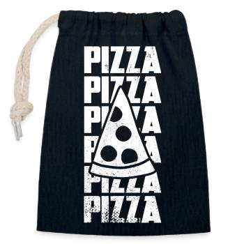 Stück Pizza - Verschließbarer Geschenkbeutel aus Baumwolle (14x20cm) - Navy - Vorne