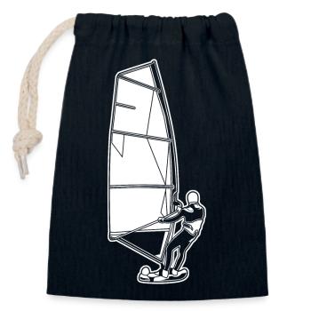 Windsurfers - Closable cotton gift bag (14x20cm) - navy - Front