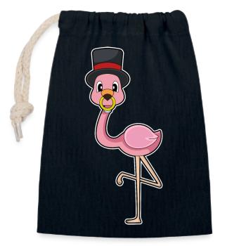 Flamingo Bräutigam Ehering Hochzeit - Verschließbarer Geschenkbeutel aus Baumwolle (14x20cm) - Navy - Vorne