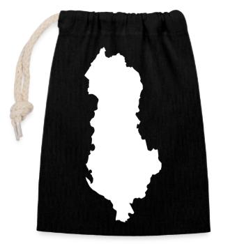 Silhouette de la carte argentine - Sac cadeau en coton avec cordon (14 x 20 cm) - noir - Devant