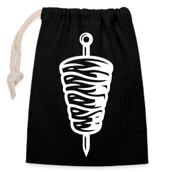 Symbole kebab - Sac cadeau en coton avec cordon (14 x 20 cm) - noir - Devant