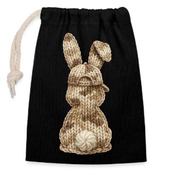 Bunny from Behind Camouflage Cap Cap Camouflage - Closable cotton gift bag (14x20cm) - black - Front
