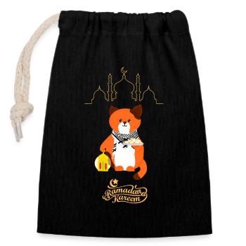 Ramadan Kareem Silhouette - Closable cotton gift bag (14x20cm) - black - Front