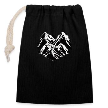 Mountains - Discover the beauty of nature - Closable cotton gift bag (14x20cm) - black - Front