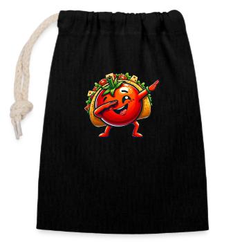 Taco avec Tomato Dabbing Comic - Sac cadeau en coton avec cordon (14 x 20 cm) - noir - Devant