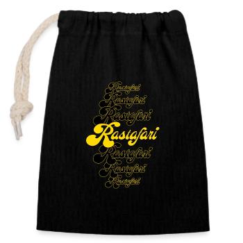 Rastafari Logo schwarz gelb in cooler Schrift - Verschließbarer Geschenkbeutel aus Baumwolle (14x20cm) - Schwarz - Vorne