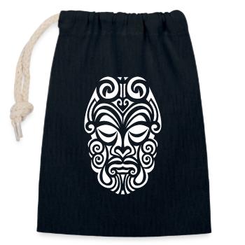 L'art fascinant du tatouage maori en blanc - Sac cadeau en coton avec cordon (14 x 20 cm) - bleu marine - Devant