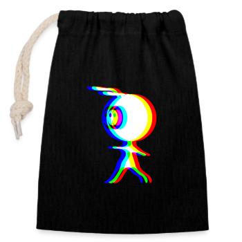 EDM - Alien - Glitch Rave Style - Closable cotton gift bag (14x20cm) - black - Front