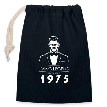 50th Birthday Living Legend (GENT) since 08/1975 - Closable cotton gift bag (14x20cm) - navy - Front
