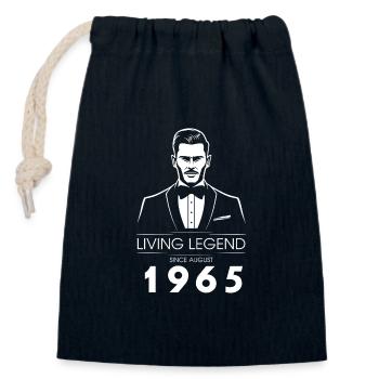 60th Birthday Living Legend (GENT) since 08/1965 - Closable cotton gift bag (14x20cm) - navy - Front