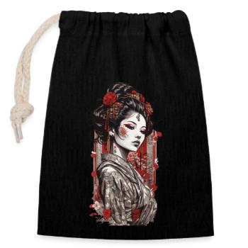 Urban Geisha Japan’s Aesthetics Streetwear Design - Sac cadeau en coton avec cordon (14 x 20 cm) - noir - Devant