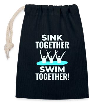Sinken Schwimmen Gemeinsam Schwimmen Synchronschwimmen Team Schwimmen - Verschließbarer Geschenkbeutel aus Baumwolle (14x20cm) - Navy - Vorne