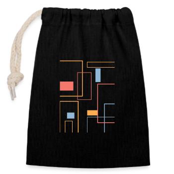 Modern geometric minimalist abstract and colorful - Closable cotton gift bag (14x20cm) - black - Front