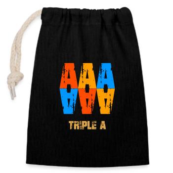 Triple A Best of the best - Verschließbarer Geschenkbeutel aus Baumwolle (14x20cm) - Schwarz - Vorne