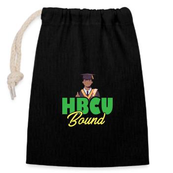 HBCU Bound Student Historically Black College - Closable cotton gift bag (14x20cm) - black - Front