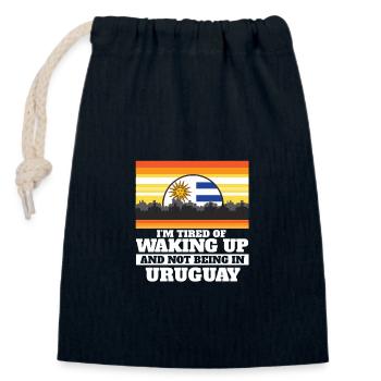 Im Tired of Waking Up and Not Being In Uruguay - Verschließbarer Geschenkbeutel aus Baumwolle (14x20cm) - Navy - Vorne