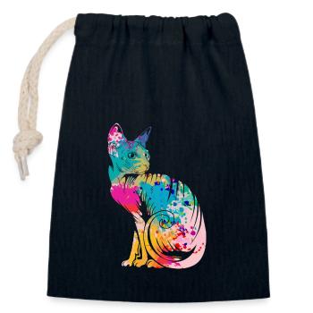Sphynx Katzen - Verschließbarer Geschenkbeutel aus Baumwolle (14x20cm) - Navy - Vorne