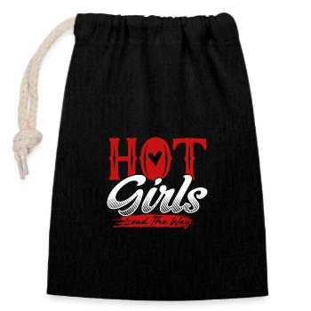 Hot Girls Lead The Way Empowerment Statement - Closable cotton gift bag (14x20cm) - black - Front