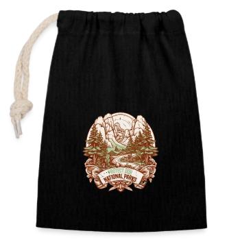 protect our national parks - Closable cotton gift bag (14x20cm) - black - Front