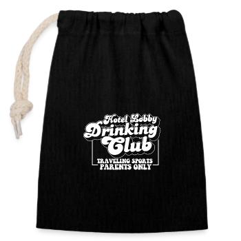 Hotel Lobby Drinking Club für Reisesport - Verschließbarer Geschenkbeutel aus Baumwolle (14x20cm) - Schwarz - Vorne