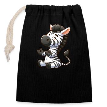 Zen Zebra: Meditation and Yoga in the Spirit of Buddh - Closable cotton gift bag (14x20cm) - black - Front