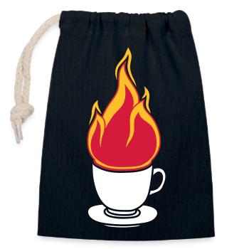 cup of tea coffee cake drink thirst cafe delicious - Closable cotton gift bag (14x20cm) - navy - Front