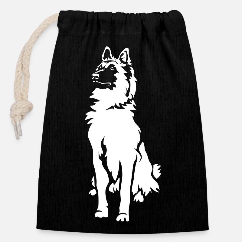 Tervueren « Black Edition » - Sac cadeau en coton avec cordon (14 x 20 cm) - noir
