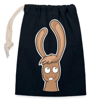 Rabbit - Closable cotton gift bag (14x20cm) - navy - Front