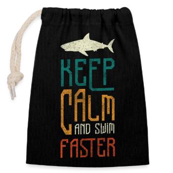 Great White Shark Sea Angler Teeth - Closable cotton gift bag (14x20cm) - black - Front