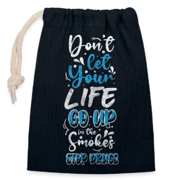 Drugs Addicted Marijuana - Closable cotton gift bag (14x20cm) - navy - Front