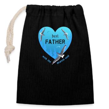 best father - Verschließbarer Geschenkbeutel aus Baumwolle (14x20cm) - Schwarz - Vorne