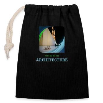 Nature Meets Architecture - Closable cotton gift bag (14x20cm) - black - Front