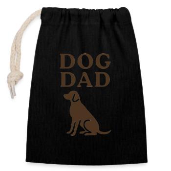 Silhouette de papa chien Labrador amour - Sac cadeau en coton avec cordon (14 x 20 cm) - noir - Devant