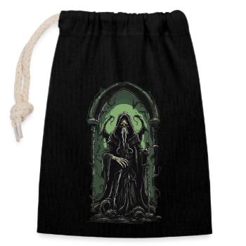 Tentacle Grim Reaper The Call of the Dark Halloween - Closable cotton gift bag (14x20cm) - black - Front