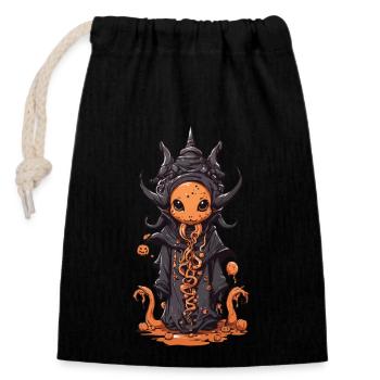 Slime Mage Kawaii Monster Magic - Sac cadeau en coton avec cordon (14 x 20 cm) - noir - Devant