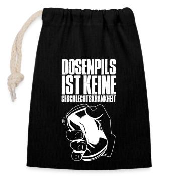 Biertrinker Saufen Alkohol Dosenbier Trinker Bier - Verschließbarer Geschenkbeutel aus Baumwolle (14x20cm) - Schwarz - Vorne