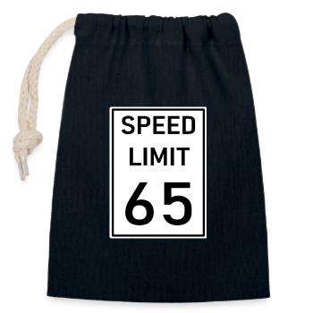 Speed limit - Closable cotton gift bag (14x20cm) - navy - Front