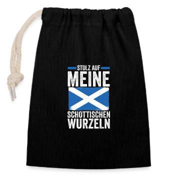 Schotten Schottisch Schottland - Verschließbarer Geschenkbeutel aus Baumwolle (14x20cm) - Schwarz - Vorne