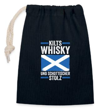 Schotten Schottisch Whisky Schottland - Verschließbarer Geschenkbeutel aus Baumwolle (14x20cm) - Navy - Vorne
