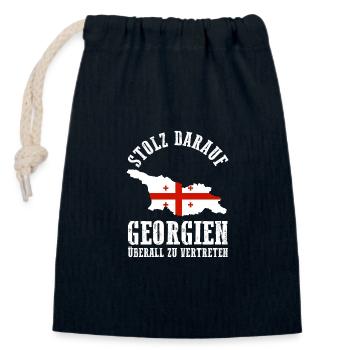 Géorgie géorgienne - Sac cadeau en coton avec cordon (14 x 20 cm) - bleu marine - Devant