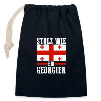 Géorgie géorgienne - Sac cadeau en coton avec cordon (14 x 20 cm) - bleu marine - Devant