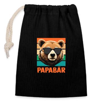 Dad Father - Closable cotton gift bag (14x20cm) - black - Front