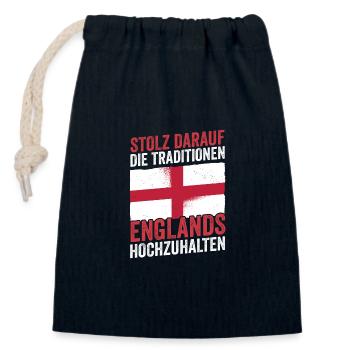 Great Britain English England - Closable cotton gift bag (14x20cm) - navy - Front
