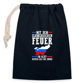 Slowenen Slowenien - Verschließbarer Geschenkbeutel aus Baumwolle (14x20cm) - Navy - Vorne