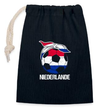 Holland Netherlands Netherlands - Closable cotton gift bag (14x20cm) - navy - Front