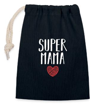 Mom Superhero Mom - Closable cotton gift bag (14x20cm) - navy - Front